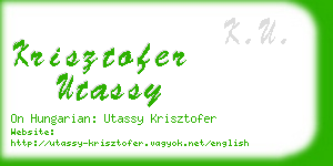 krisztofer utassy business card